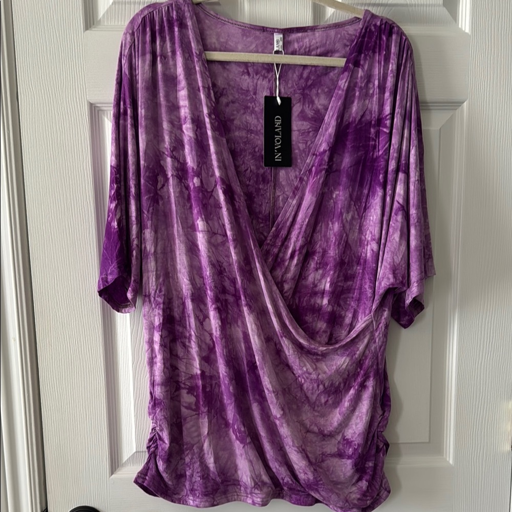 AND Vivid Purple Tie-Dye Blouse